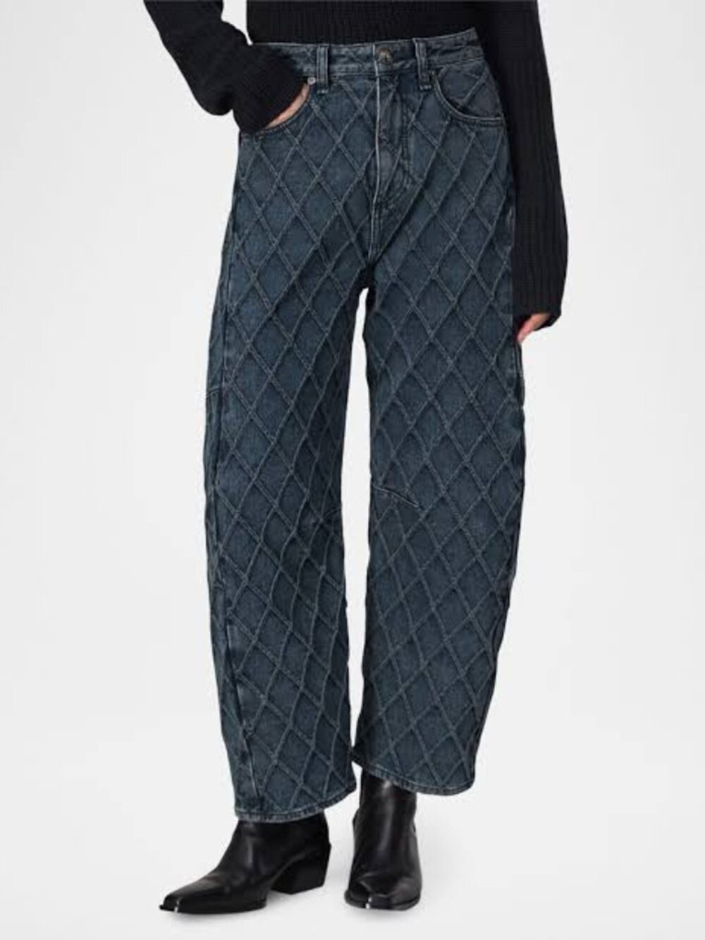 Rag & Bone Charlie high-rise quilt barrel jeans - Picture 8 of 8